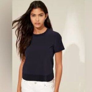 Banana Republic Standard Petite Navy Blue Flyweight Top